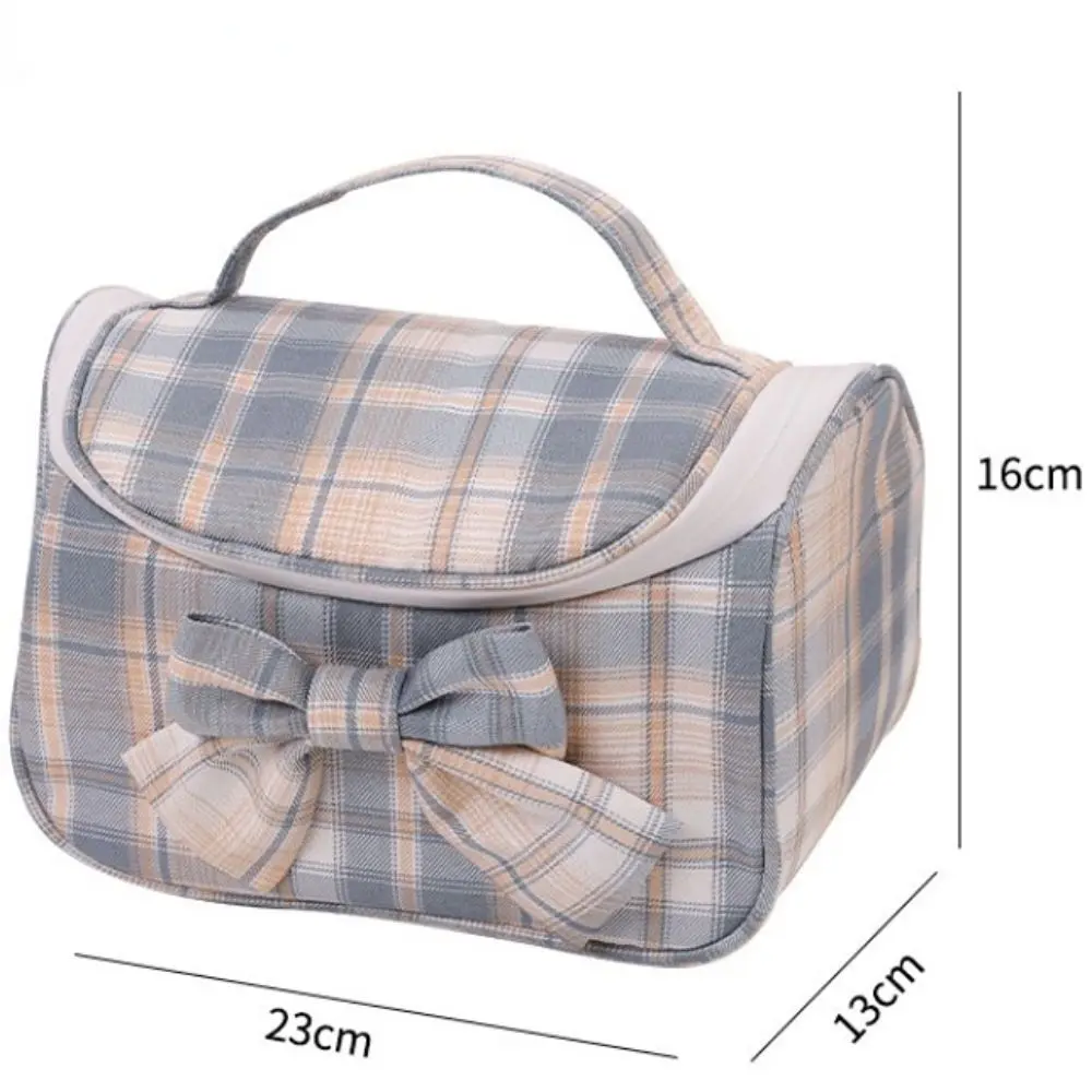 Viagem ao ar livre Bowknot Zipper Storage Bag Saco cosmético de grande capacidade Saco de maquiagem Organizador de artigos de higiene pessoal Bolsa de beleza