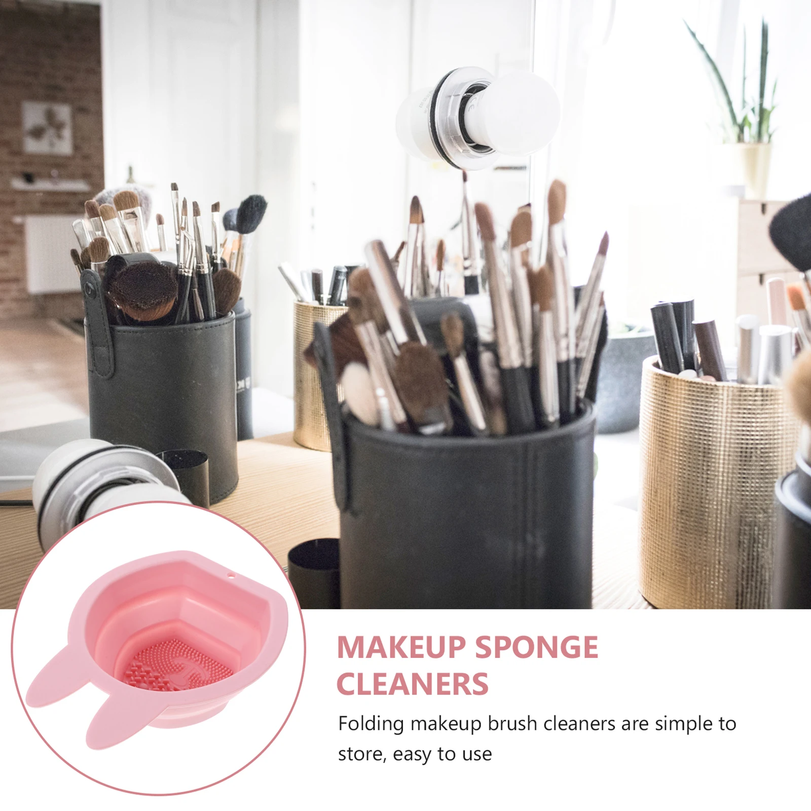 

2Pcs Silicone Bunny-Shaped Makeup Brush Cleaners Folding Hanging Soft Brush Sponge Puff Cleaner Household Bathroom Tool