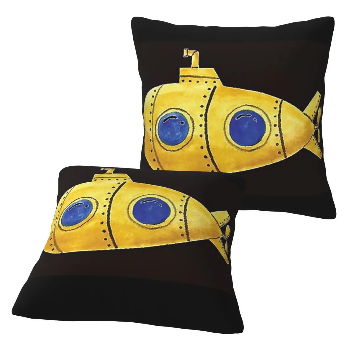 Beatle Submarine (5) 2 pcs Square Pillowcase Pillow Cover Cushion Zip Decorative Comfort Throw Pillow for Home Bedroom