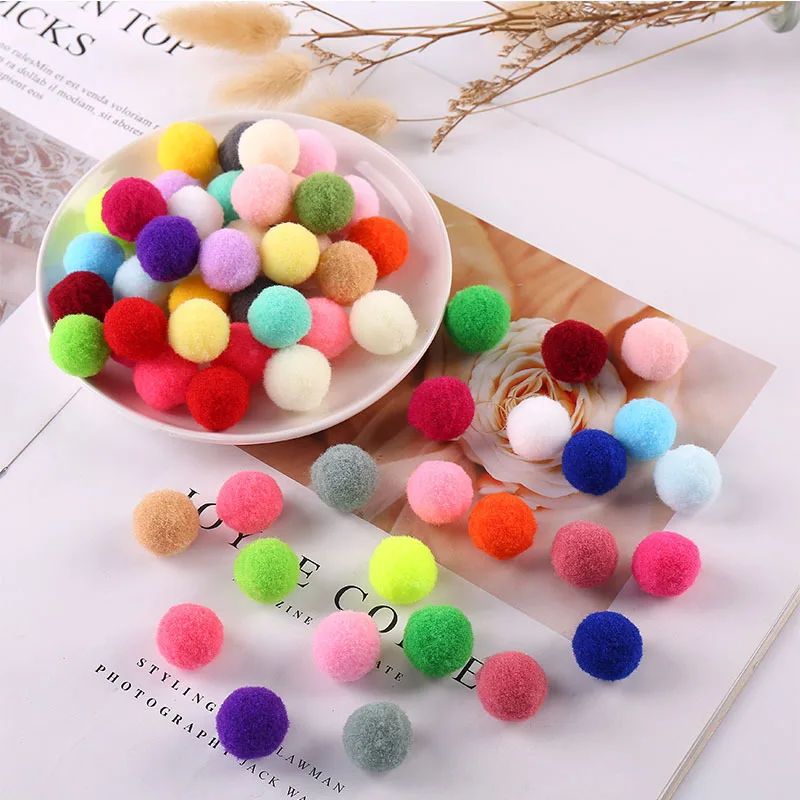 Wholesale 500Pcs 15mm Pompoms Fur Plush Ball Handcraft DIY Jewelry Home Decoration Wedding Garment Decoration Festival Supplies