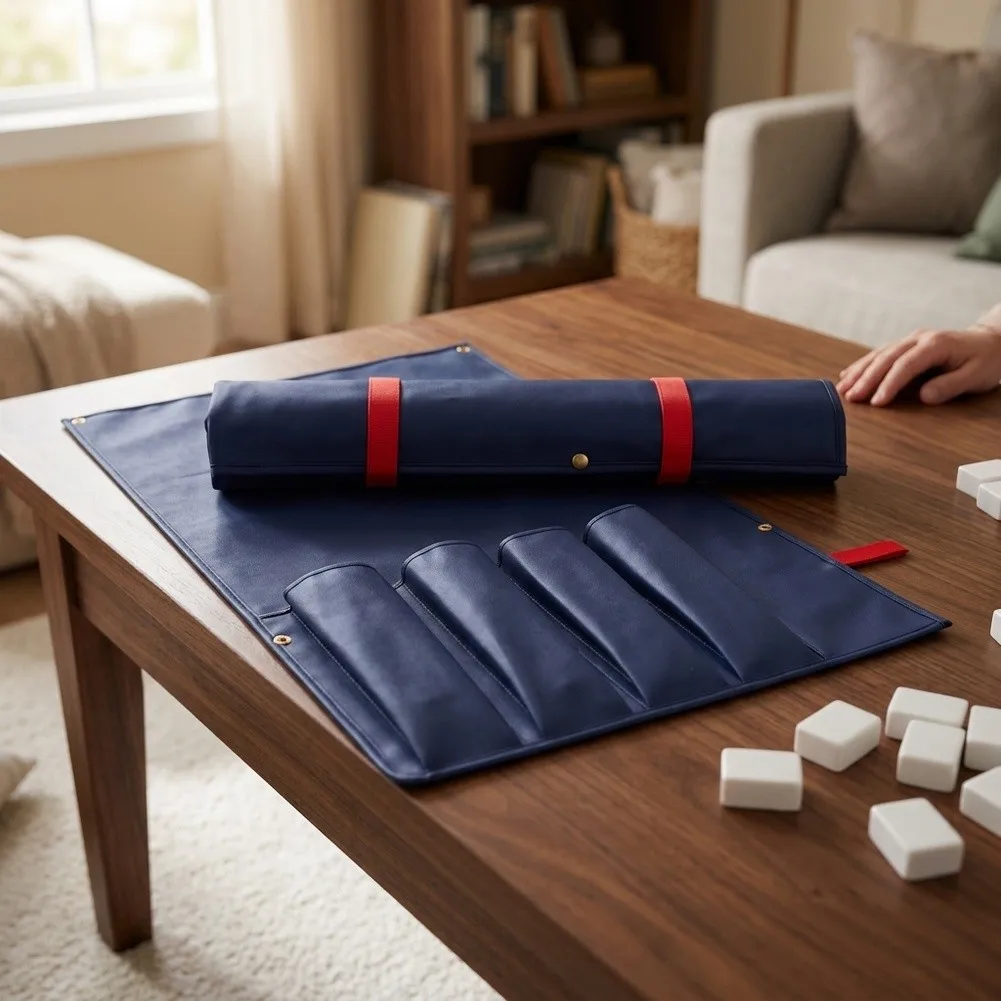 For Mahjong Rack Storage Pouch with Cloth Build 48x90cm Large Interior Space Snap Flap Buckle Closure Easy to Transport