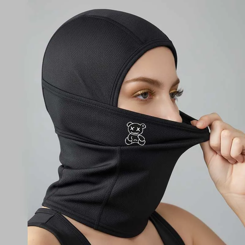 Balaclava Damen-Fahrrad-Gesichtsmaske, multifunktional, einteiliger Kopftuch-Schal, winddicht, staubdicht, Sonnenschutz, für vier Jahreszeiten – Detail 4