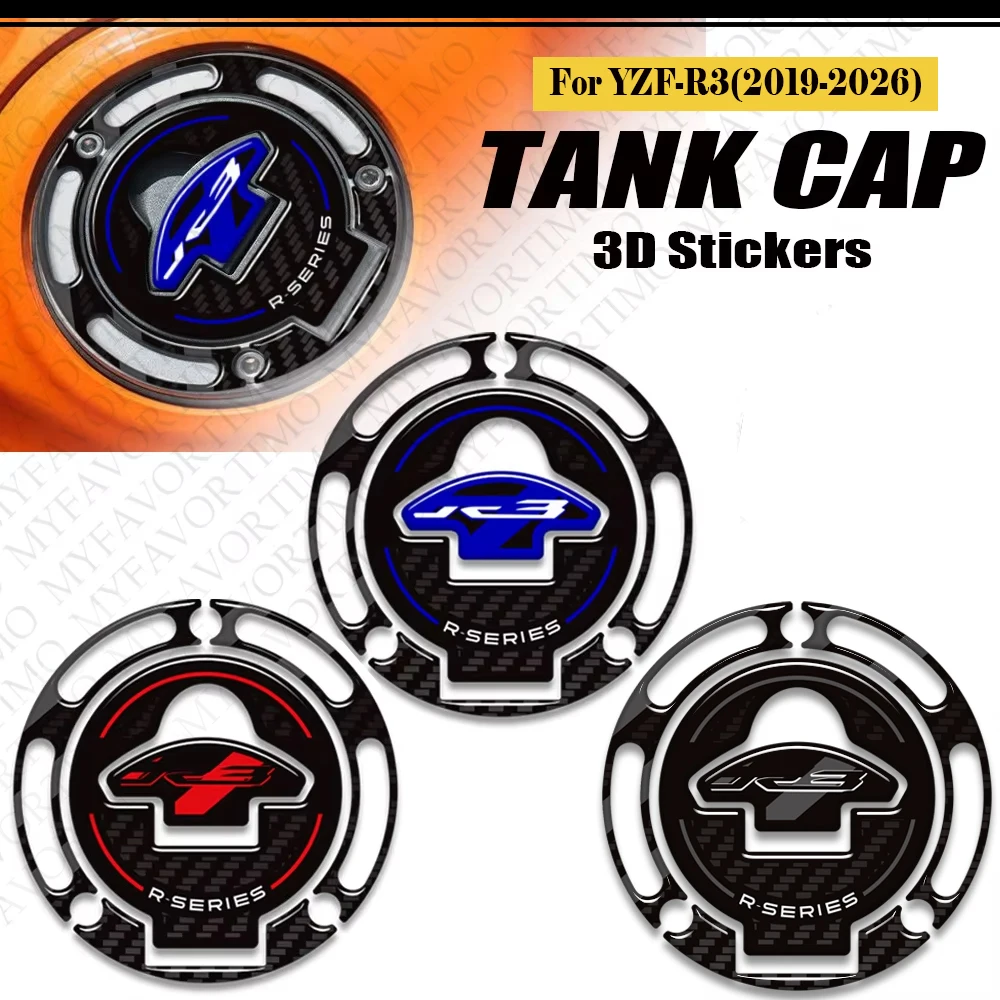 

2017 - 2026 Motorcycle For YZF-R3 YZFR3 YZF R3 Tank Pad TankPad Cap Grips Gas Fuel Kit Knee Stickers Decals Protection