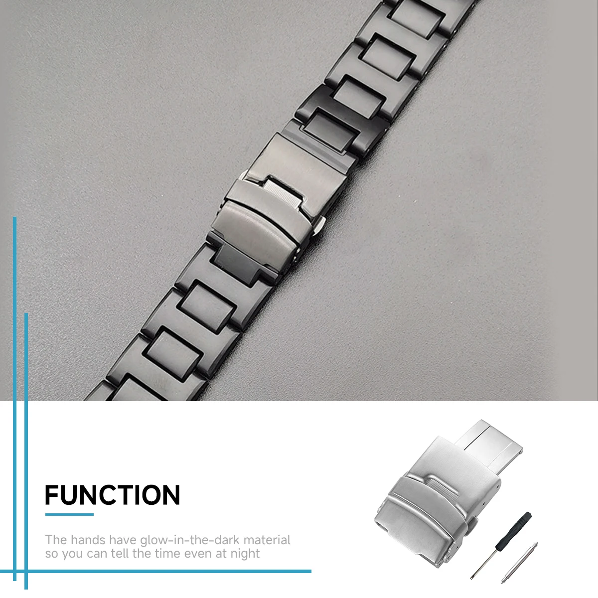 Watchdives Watch Clasp 18mm 20mm 22mm 24mm Silver Folding Safety Milled Clasp Replacement Stainless Steel Deployant Watch Buckle