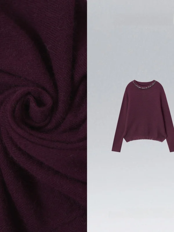 

Женский модный трикотажный топ Ele Lazy с круглым вырезом и ромбовидным узором, весенний сезон, из нейлоновой ткани, для ношения поверх одежды