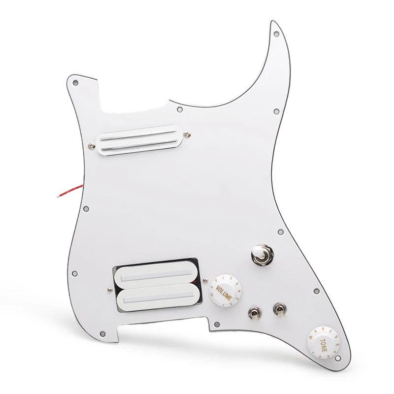 Alnico 2 Prewired Guitar Pickguard Coil Splitting Pickguard HH(Mini Humbucker+Humbucker) Loaded Pickguard with Humbucker Pickups