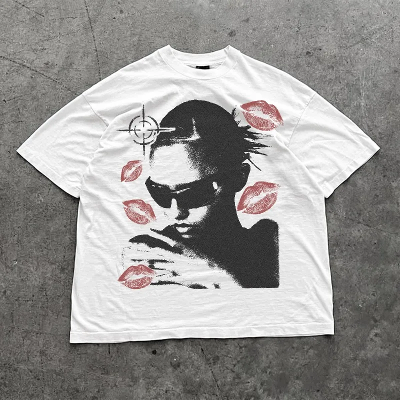 Opium Aesthetics - Y2K T-shirt - Surrounding Men's T-shirt Summer New Style Unisex High Street T-shirt
