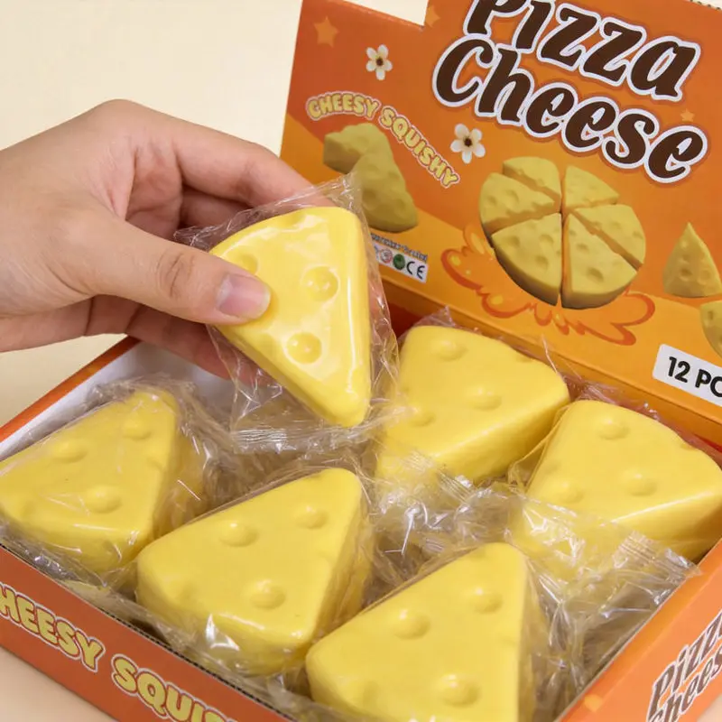 Hot 12pcs/Set Triangle Cheese Slow Rising Squishy Toy Simulated Food Toys Slow Rebound Stress Relief Toy Gift For Adult