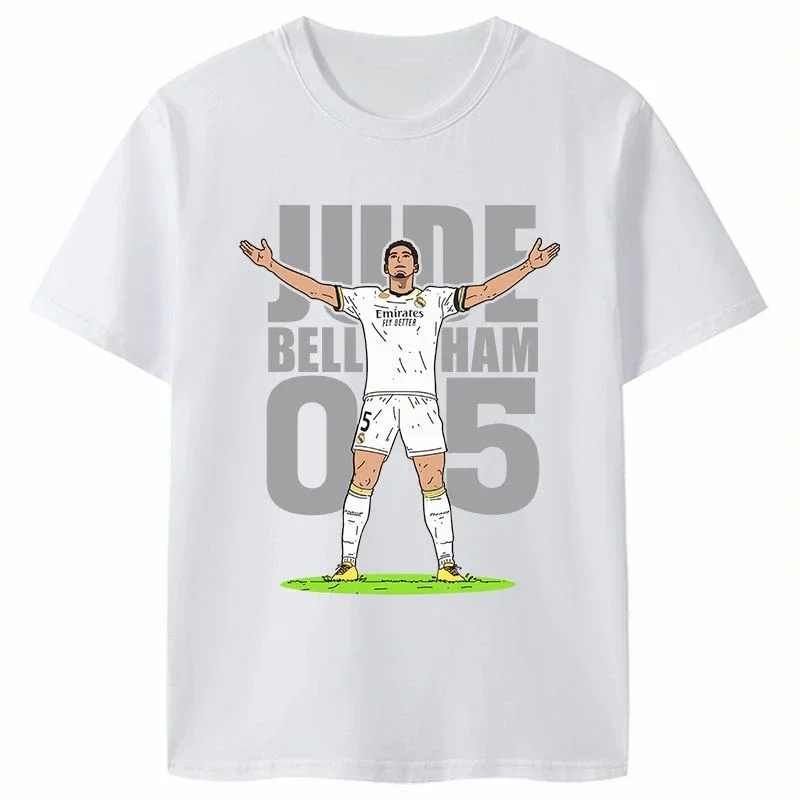 تي شيرت Bellingham CR7 Ronaldo يحتفل بالعمل القطني للأطفال تي شيرت مشجعي ريال مدريد ذكرى الصيف فريق إنجلترا للأولاد والأطفال