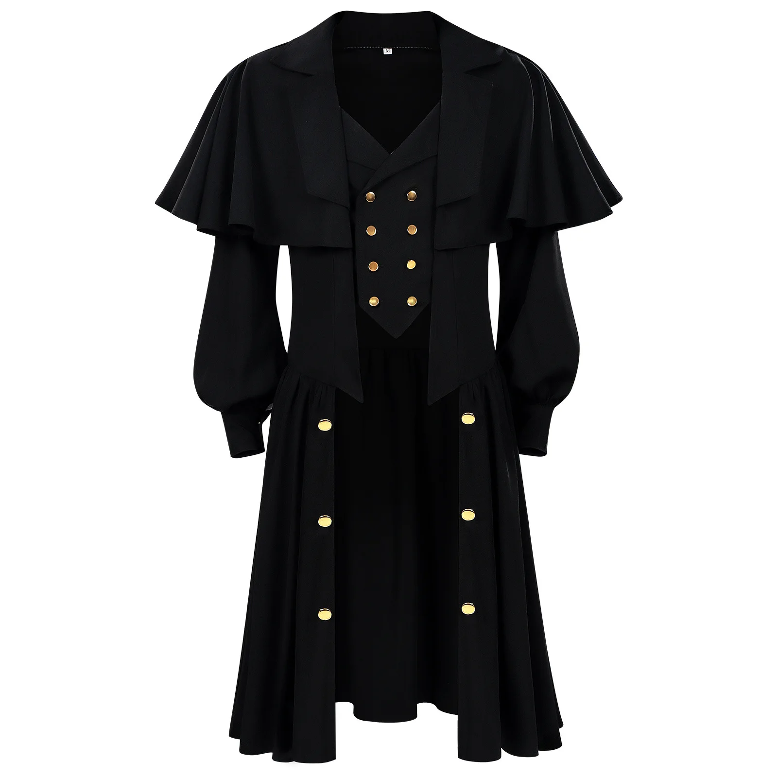 Medieval Tailcoat Suit Jacket Gothic Steampunk Long Jacket Victorian Frock Coat Cosplay Male Single Breasted Swallow Uniform view 5