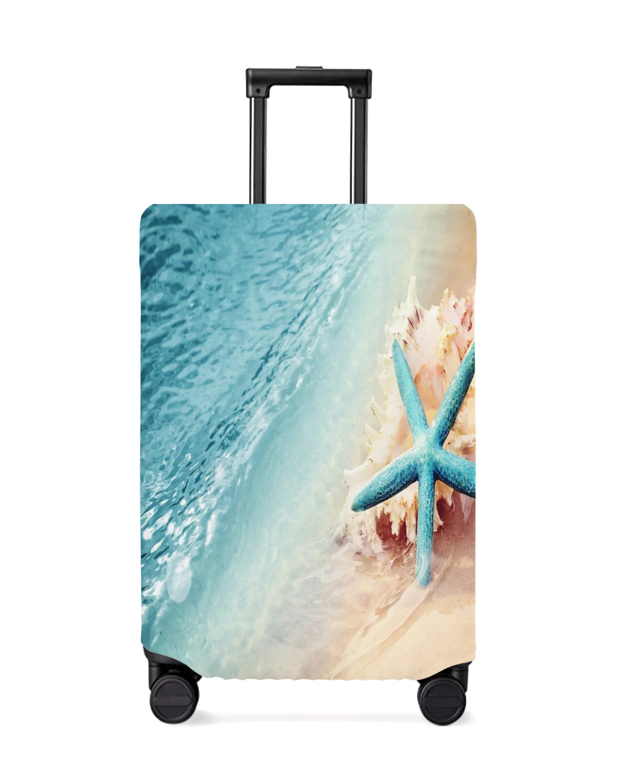 

Blue Sea Beach Starfish Shells Travel Luggage Cover Elastic Baggage Cover Suitcase Case Dust Cover Travel Accessories