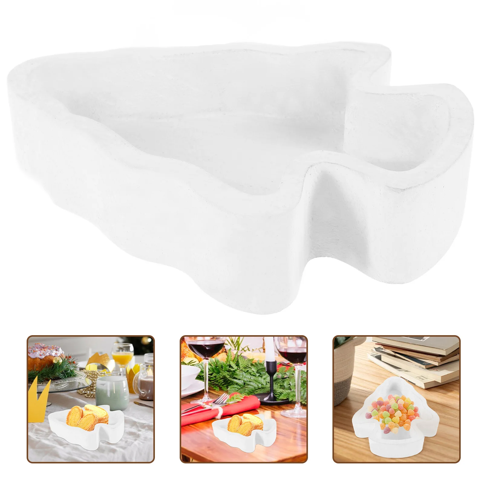 

Reusable Christmas Tree Wooden Serving Bowl for Snacks Fruits Dry Nuts Desserts Natural Wood Tray Holiday Party Tableware