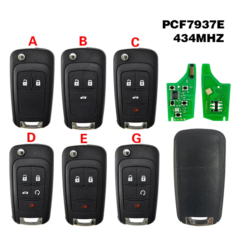 CN014058 Aftermarket Flip Remote Key Control 434MHZ ID46 Chip For Chevrolet Cruze Aveo Epica Lova Camaro Impala Trax Orlando 