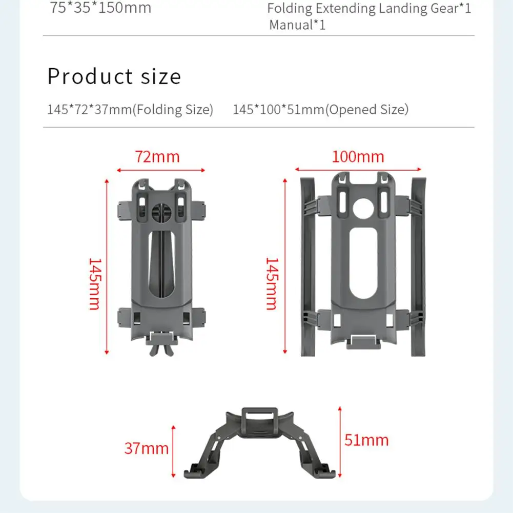 For DJI AIR 3  Landing Gear Foldable Extension Support Legs Extender Protective Support Protector Feet Stand Support Accessories