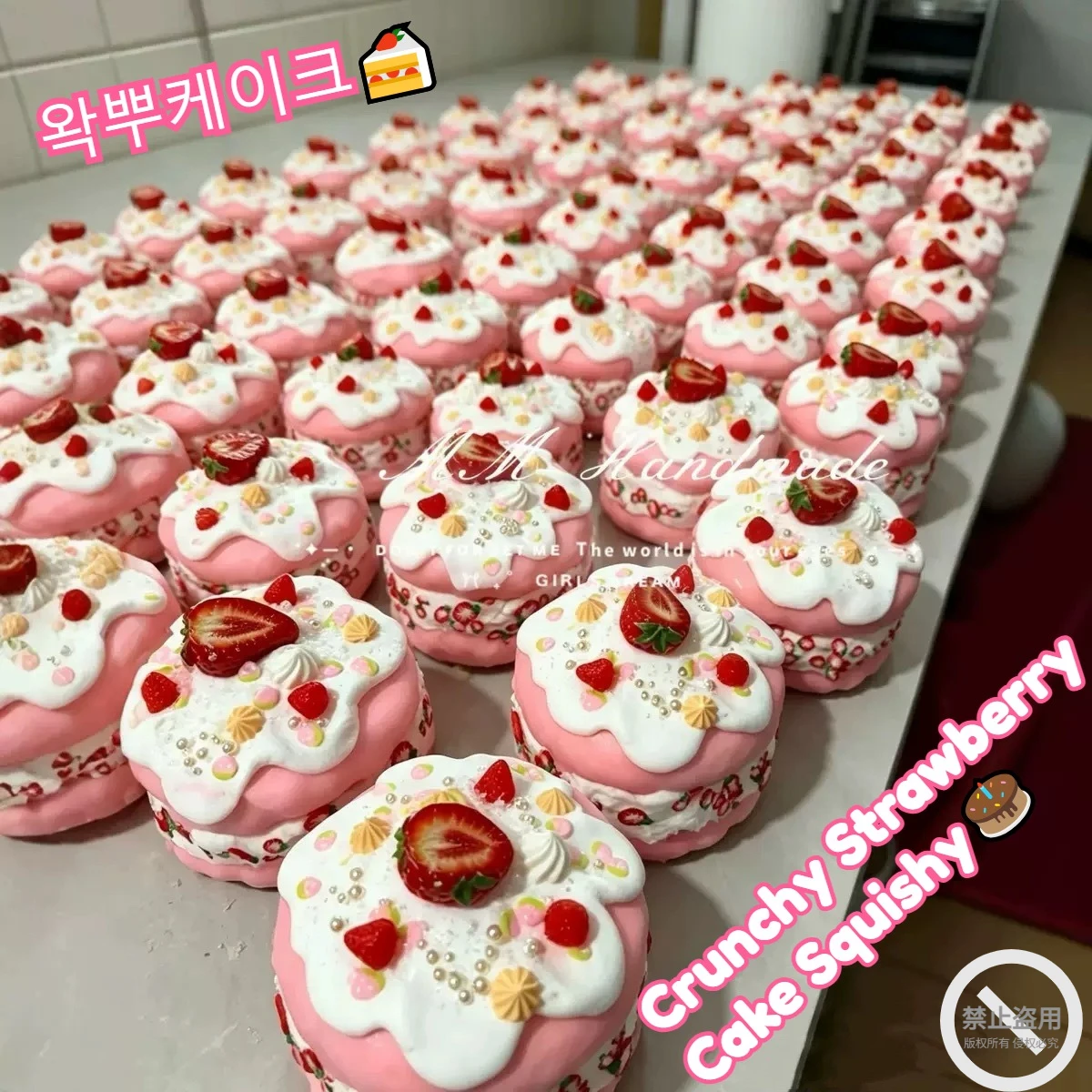 Crunchy Squishy Crispy Strawberry Cake Squishy Dessert Squeeze Toys DIY Stress Relieving ASMR Anti Stress Fidget Toys 왁뿌케이크
