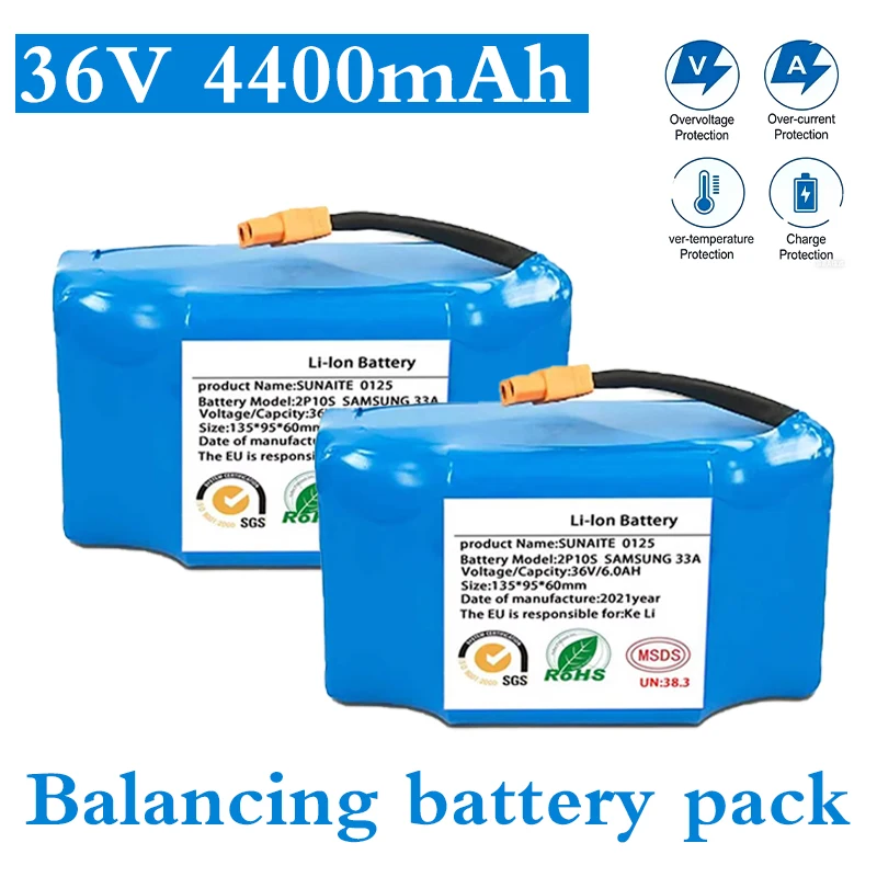 36V NEW Original 4400mAh Rechargeable Lithium Battery 10S2P 4400mAh 18650 Electric Self Balancing Scooter Hoverboard Batteries