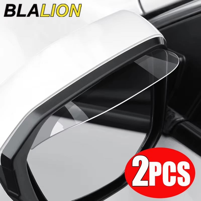 BLALION 2PCS Car Rearview Mirror Rain Shield Rain Eyebrow Rain Shield Sun Shade Clear Vision Protector Safe Driving Accessories