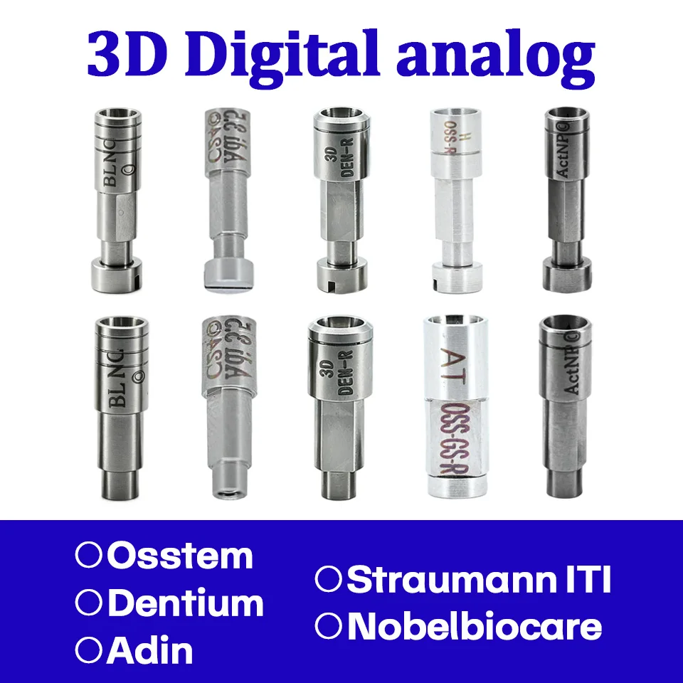 Dental Implant Laboratory Analog 10Pcs Set for Osstem Adin Dentium Straumann ITI Nobel 3D Print Digital Model System Component