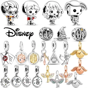 Bir dizi Disney-Sihir ve Büyücülük Okulu, Hogwarts ve Harry Potter ve ölüm yadigarları ispiyoncu altın kolye kolye, büyülü, bilezikler, takılar kendin yap Harry potter serisinden kalenin en iyi 10 satışı-1 numara