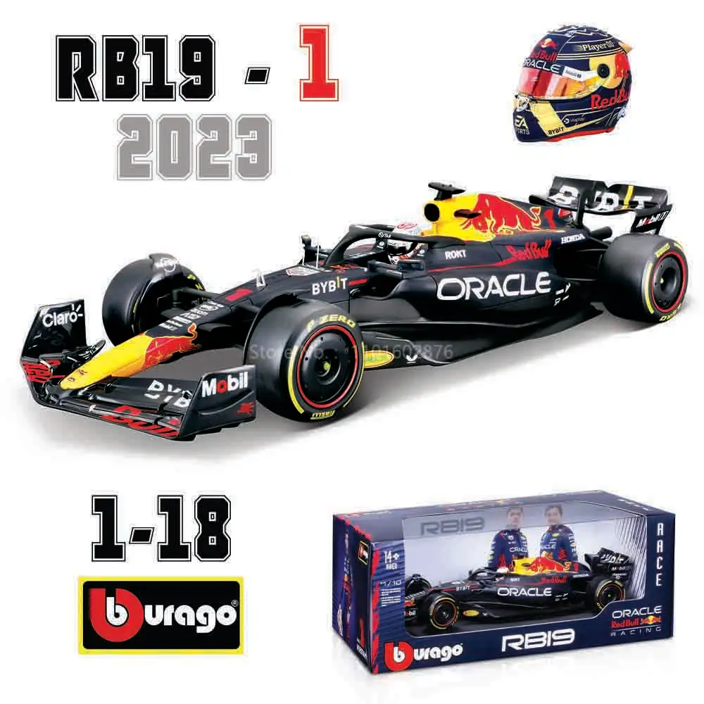 Bburago 1:18 New F1 Champion Red Bull Racing RB19 2023 #1 Verstappen #11 Perez Car Model Vehicles Formula 1 Alloy Toy Vehicle