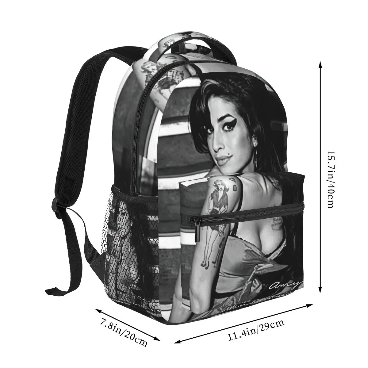 Amy Winehouse Legardary Backpack Student Boys Girls BookBag Children School Bag Computer Shoulder Bags for Men Women