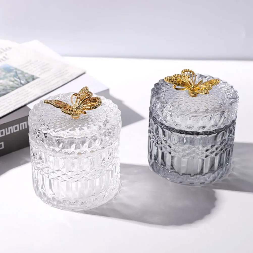 Snack Holder Glass Canister with Lid Candy Container Small Decorative Jars Lids
