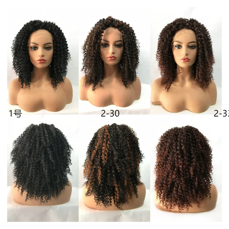 

Women's Med Length Golden Curly Ladies Front Lace Wig