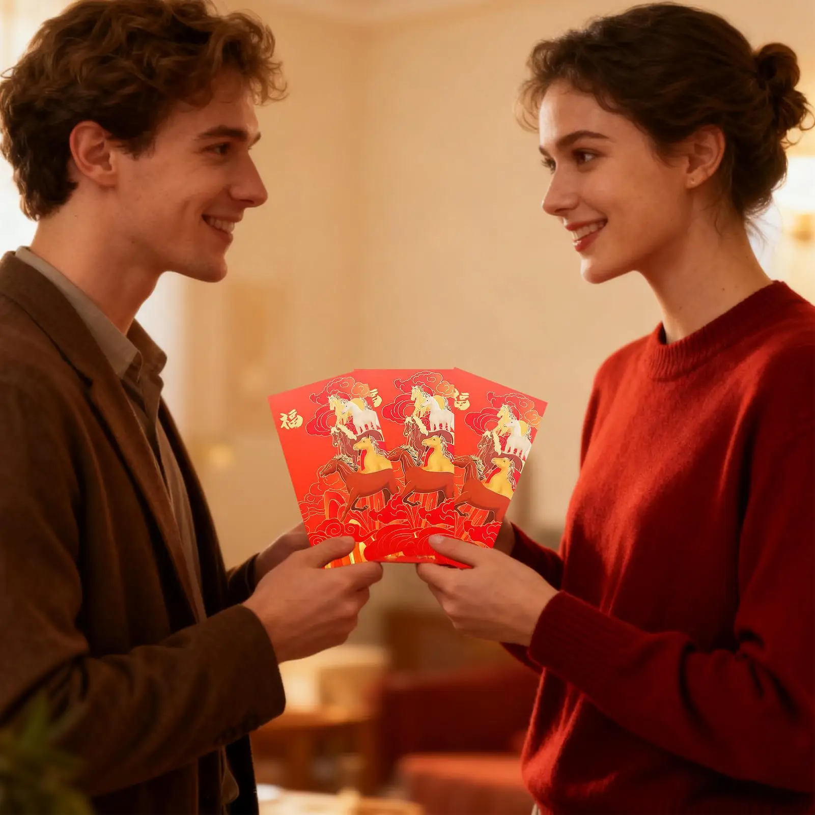 المظاريف الحمراء المحمولة حزمة المال النقدية السنة الصينية الجديدة مغلفات المال لمهرجان الربيع الزفاف عيد الميلاد عيد الميلاد المنزل