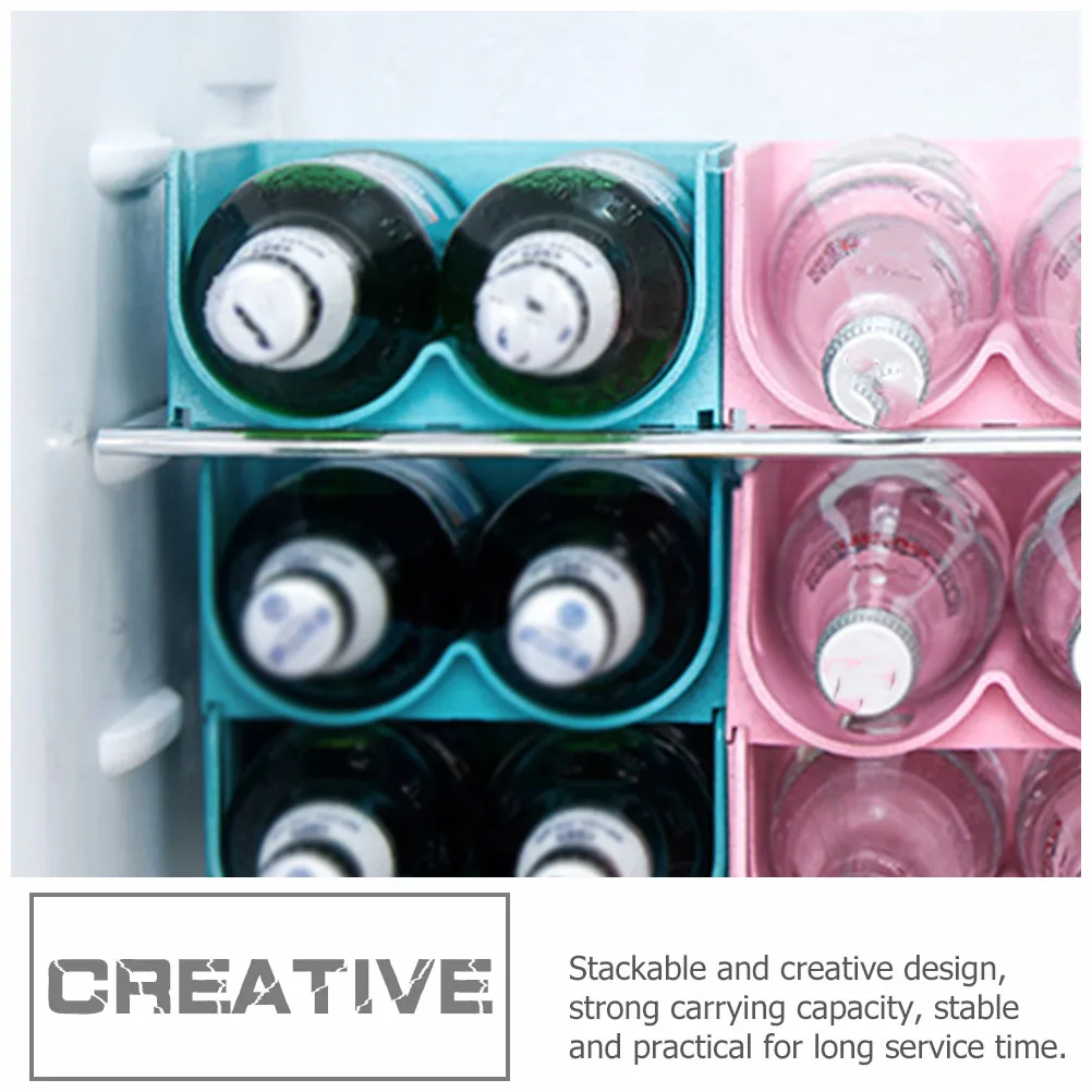 

4Pcs Refrigerator Storage Pot Stackable Crisper for Water Bottles and Drinks Organization Beer Storage Box Refrigerator Box