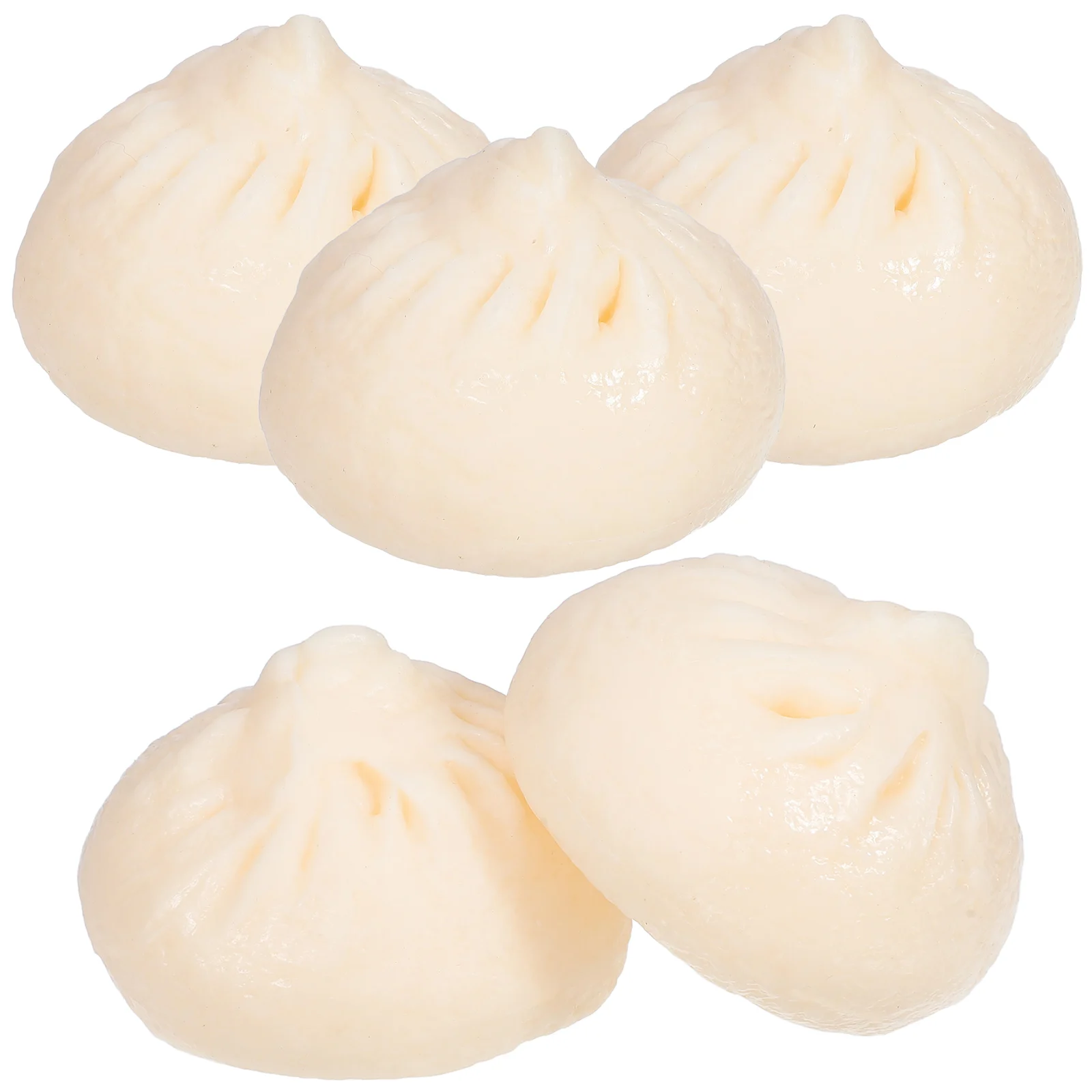 5pcs Realistic Steamed Bun Simulation Food For Photography Props Kitchen Decor Party Wedding Display Chinese Breakfast