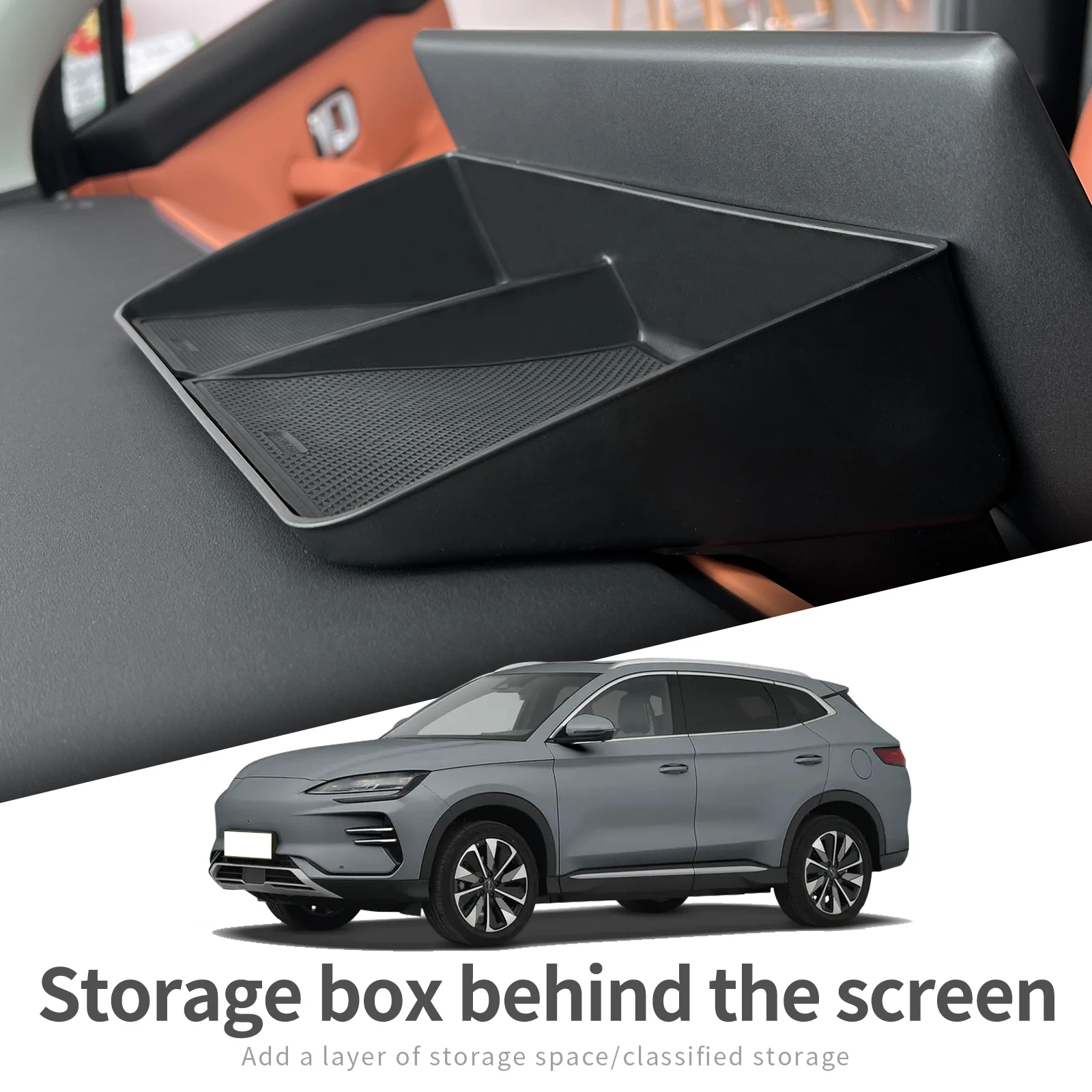 

Car Dashboard Tray for BYD Song Plus EV 2023-2025 Center Console Hidden Storage Box Behind Screen Accessories Organizer Tidying
