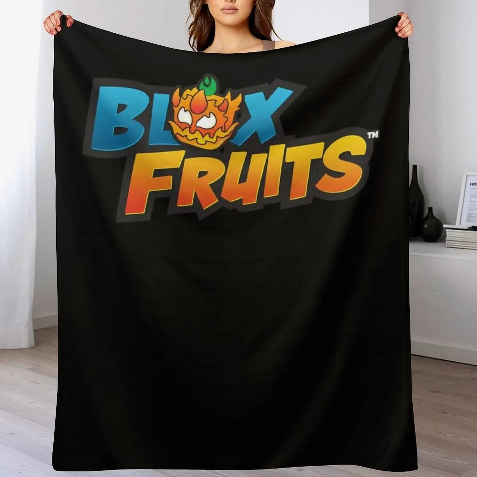 

Blox Fruits Merch Blox Fruits Logo Throw Blanket cosplay anime Summer Beddings Cute Furry Blankets