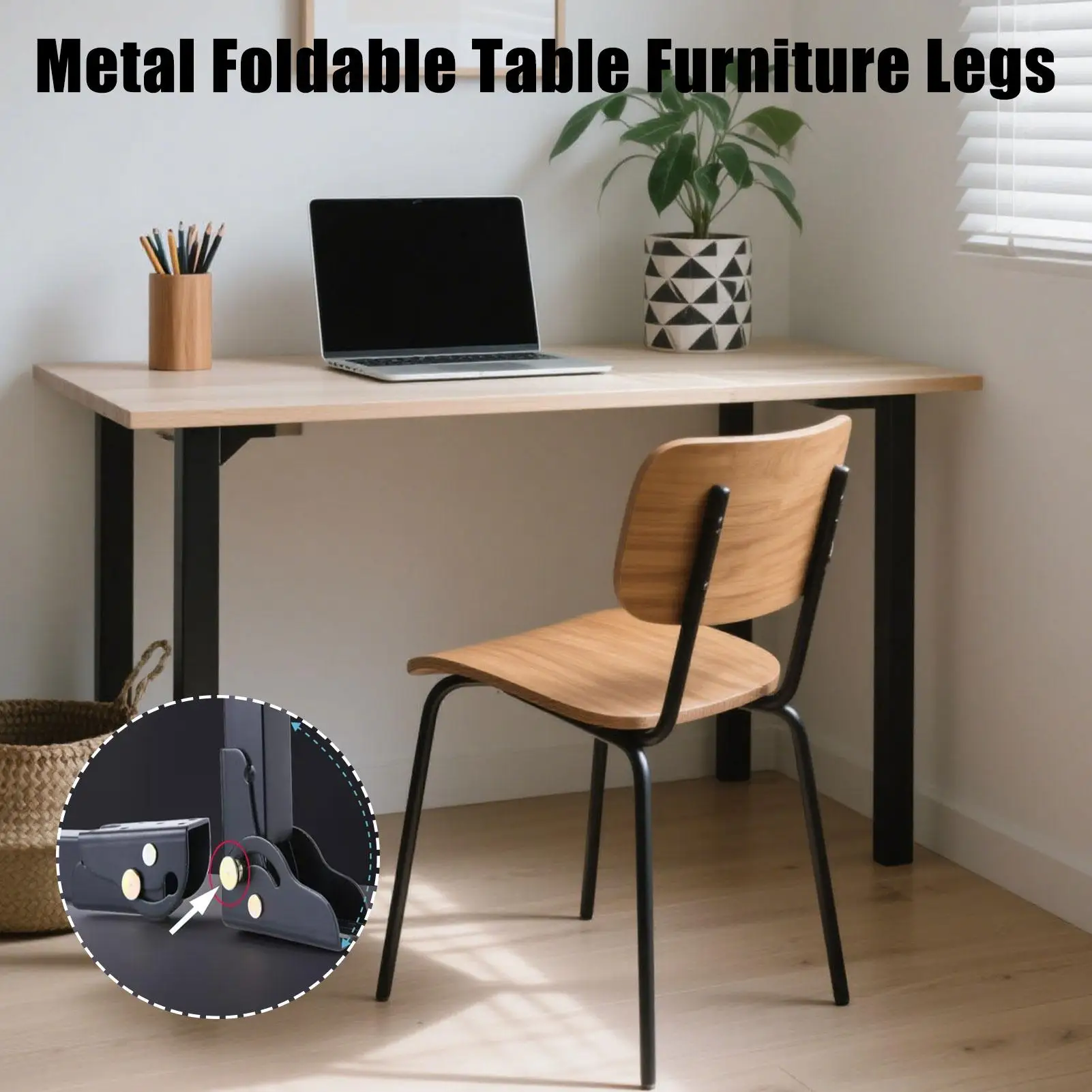 Table Folding Legs Heavy-Duty Folding Furniture Desk Legs Furniture Replacement Accessory Compact Design For Desk TV Stands
