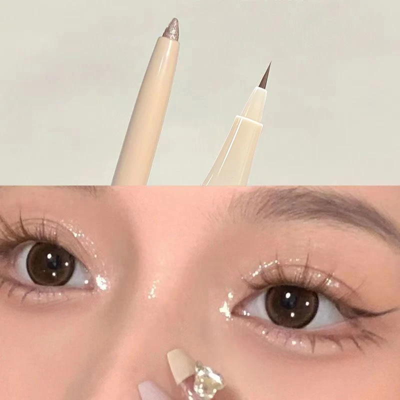 Sombra de Ojos Mate Natural, Brocha de Doble Punta para Pestañas, Iluminador para Sombreado de Párpado Inferior, Herramienta de Maquillaje