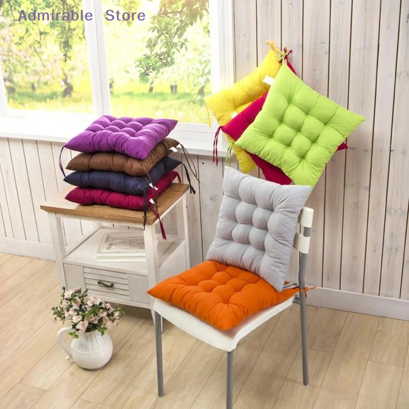 wDurable Thick Padded Square Seat Cushion Cute Cartoon Prints with Fixed Ties for Living Room Sofa Extra Support