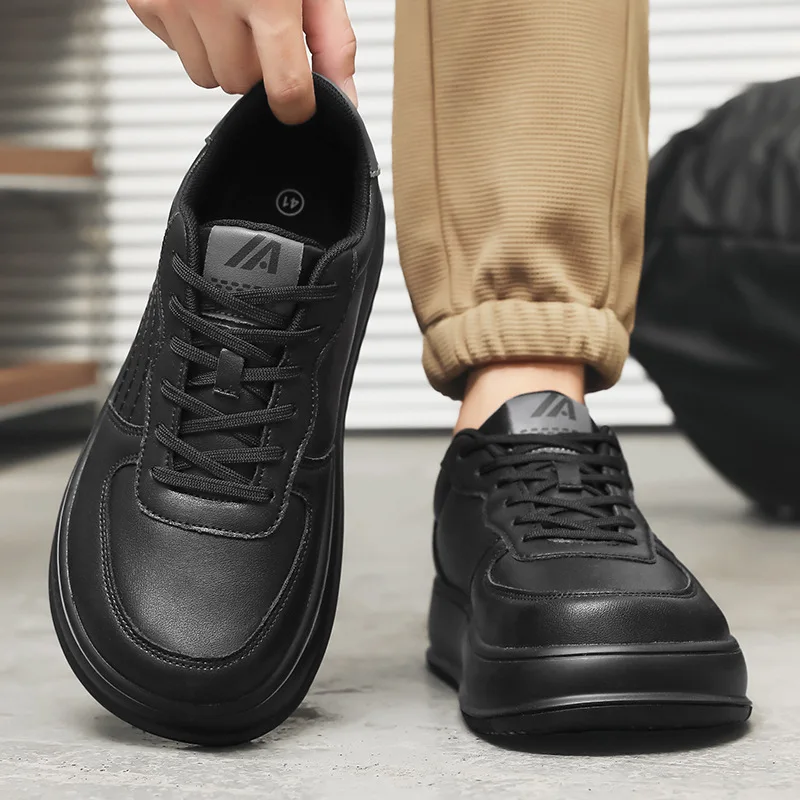 

Fashion Leather Men Minimalist Barefoot Shoes Comfort Zero Soles Wide Toe Platform Walking Shoes Outdoor Casual Running Shoes