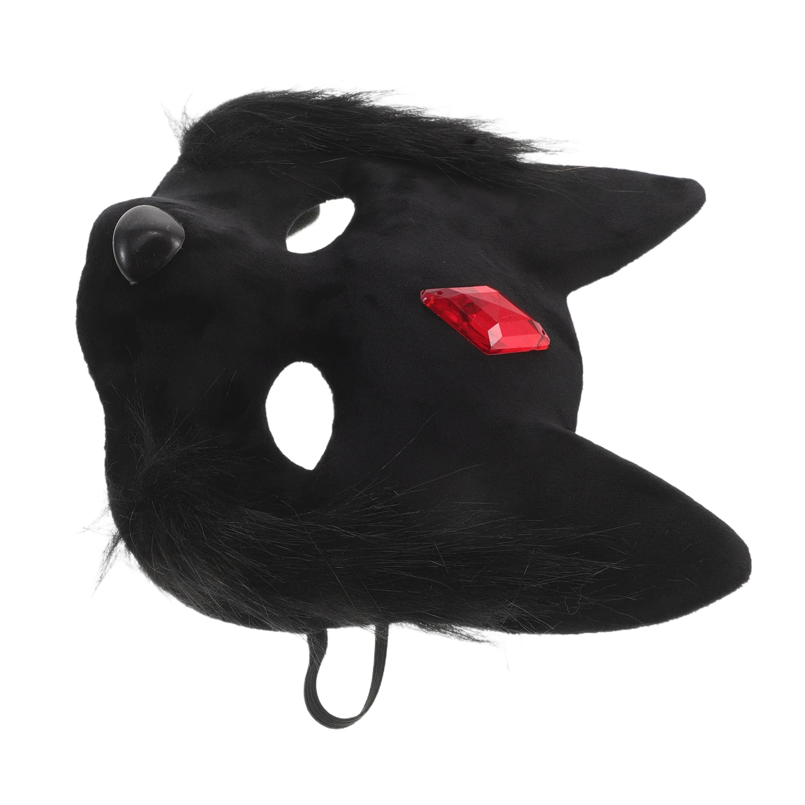

Cat Face Halloween Lightweight Comfortable Animal Cosplay Accessory For Adults Japanese Style Half Face Reusable Costume Mask