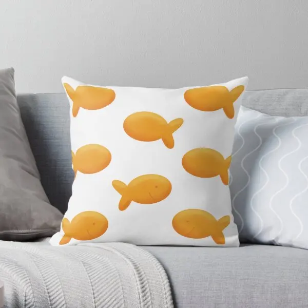 Goldfish Cracker Set  Printing Throw Pillow Cover Home Sofa Fashion Wedding Soft Square Decor Pillows not include One Side