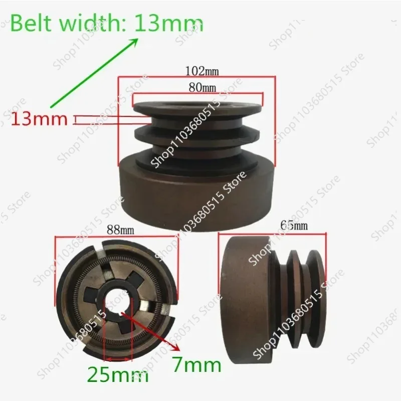 

1 Piece Double Groove Belt Clutch Fits for 188F/190F/GX390/GX420 Engine with 20mm/25mm Shaft Output Used for Water Pump/cutter