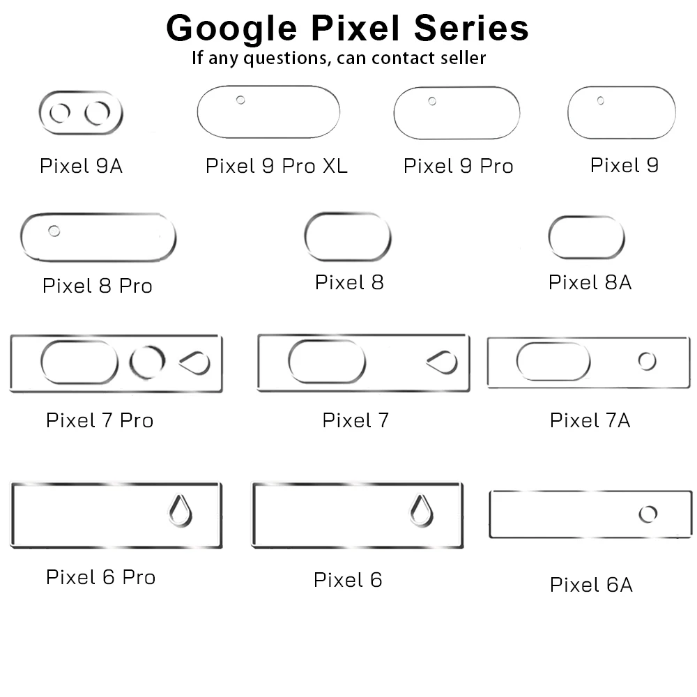 Camera Protective Glass For Pixel 9 Pro XL, 9 Pro, 9, 8, 8A, 7A, 6A, 6, 7, 7 Pro, 9A, 8 Pro Crystal lens Glass Protector