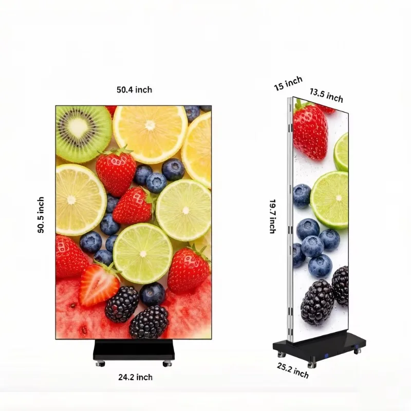 P2.5 P1.8 Folding Indoor Double Sided Three Led Tri-Fold Poster Foldable Screen Display IP65 Retail Store FWX