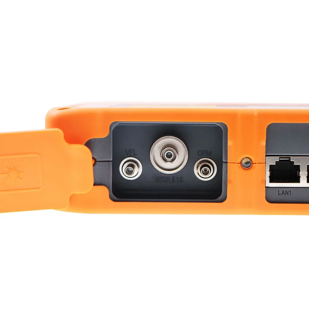 FCST080622 Mini Smart OTDR Genggam Layar Sentuh 4.3 Inci Jaringan Serat Optik 1310nm Digunakan untuk Panjang Gelombang FTTH & 26/24dB