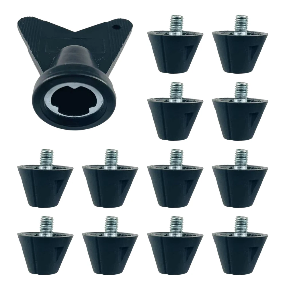 12 Pcs Football Boot Plastic Replacement Studs  Black Replacement Shoe Studs Football Football Studs Replace Parts