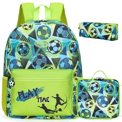 Backpack for Boys School Backpacks with Lunch Box Pencil Case Kids Basketball Canvas Travel Bag for Elementary Student