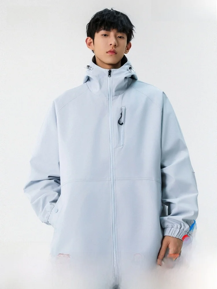 

Snow Flng 2026 Autumn Men's American Faion Hooded Jaet Outdoor Workwear Casual Loose Fit Multket Polyester Fiber