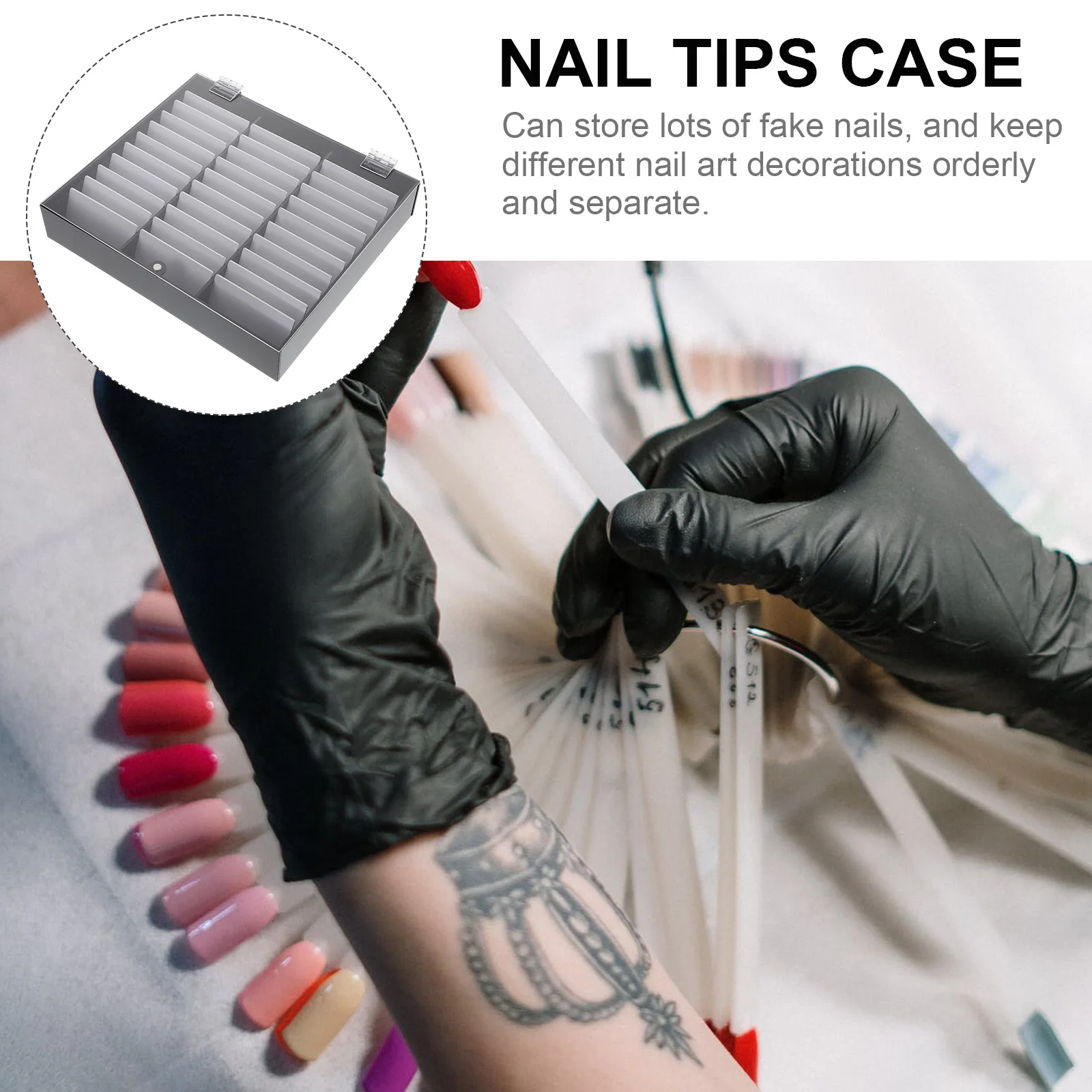 

Art Display Box Fake Nails Tips Organizer Press On Holder Case Dust Proof Storage Tip Organizer Boxes Manicure Accessories Nail