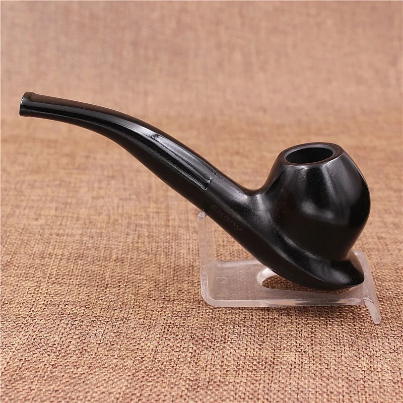 Authentic ebony smooth faced pipe for men's handmade filtered pipe