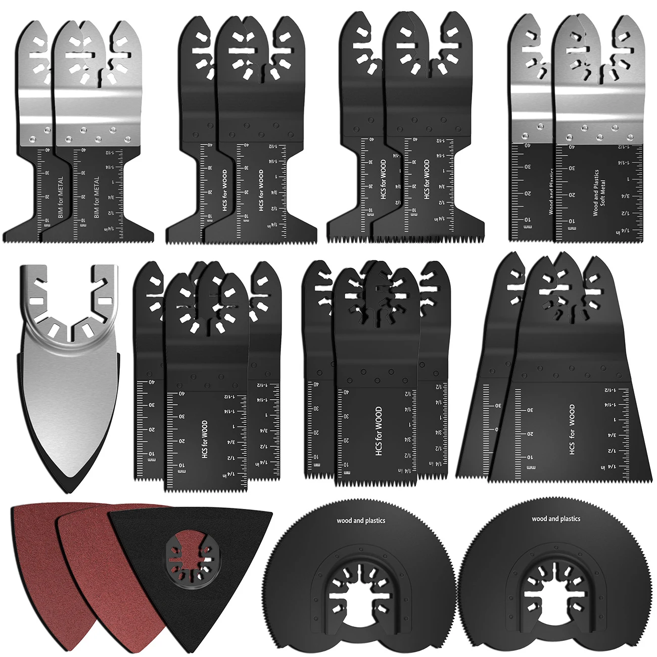 Imagem -02 - Oscilante Multitool Lâmina de Serra Kit Conjunto para Fein Bosch Makita Multi Ferramenta Renovador b1 Ferramentas Elétricas Acessórios 40 Peças