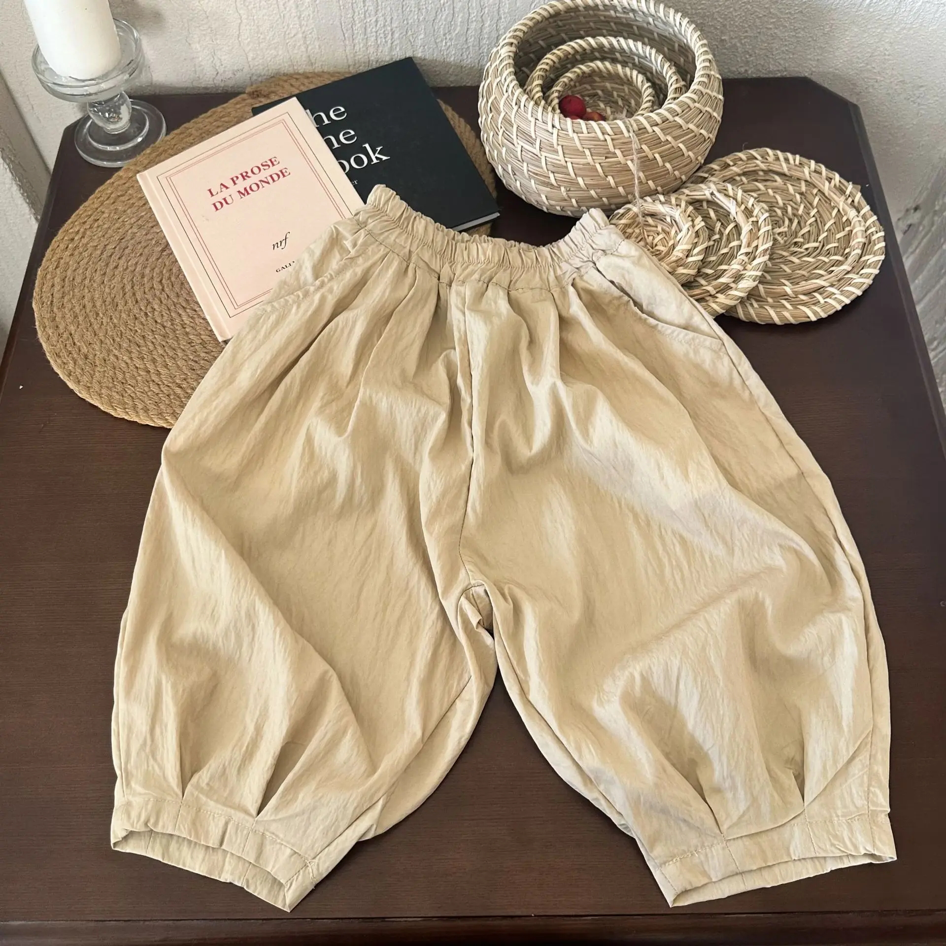 Girls Pants Summer 2024 New Casual Childrens Pants Baby Girls Summer Mosquito Repellent Pant Thin Pair Foot Pant Simple