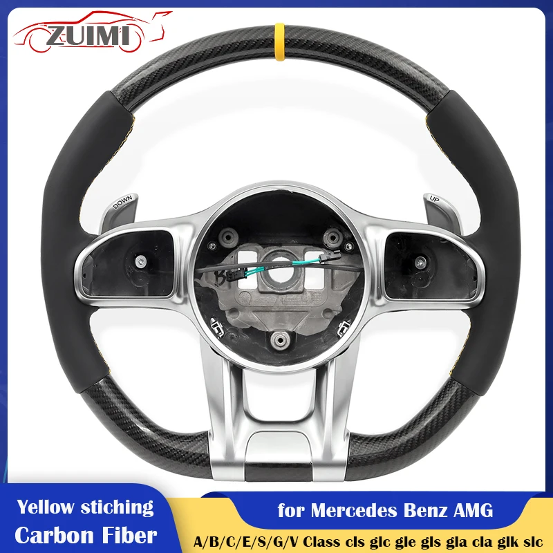 

Carbon Fiber Car Steering Wheel for Mercedes Benz AMG Brabus W204 W205 W211 W212 W222 W22 A/B/C/E/S/G/V Class cls glc gle gls g